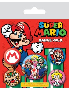 Super Mario Spilla Badges 5-pack Pyramid International