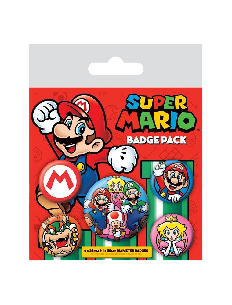 Super Mario Spilla Badges 5-pack Pyramid International