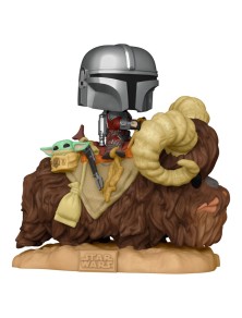 Star Wars The Mandalorian Funko Pop Mando Con Bambino Nella Borsa Sul Bantha