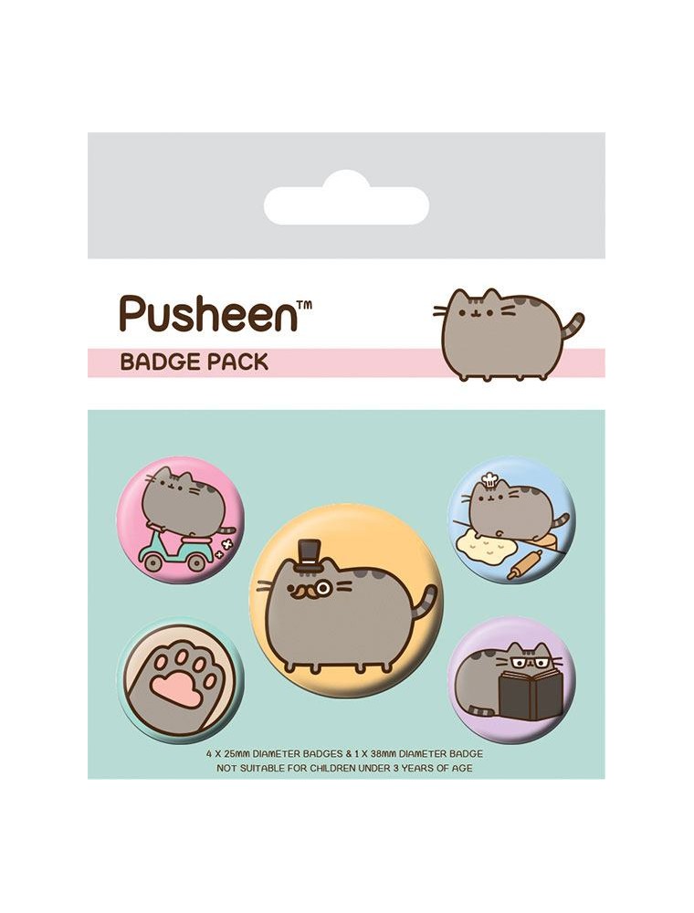 Pusheen Spilla Badges 5-pack Fancy Pyramid International