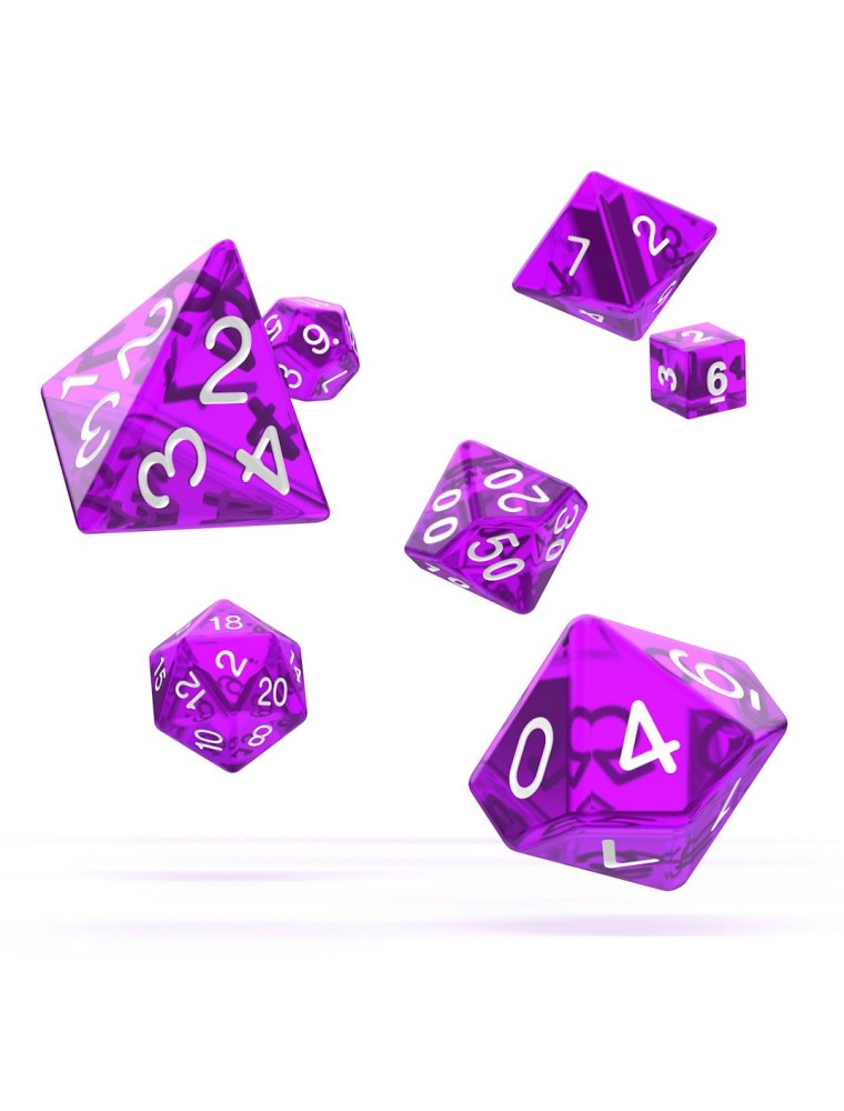 Oakie Doakie Dice RPG Set Translucent - Purple (7) Oakie Doakie Dice