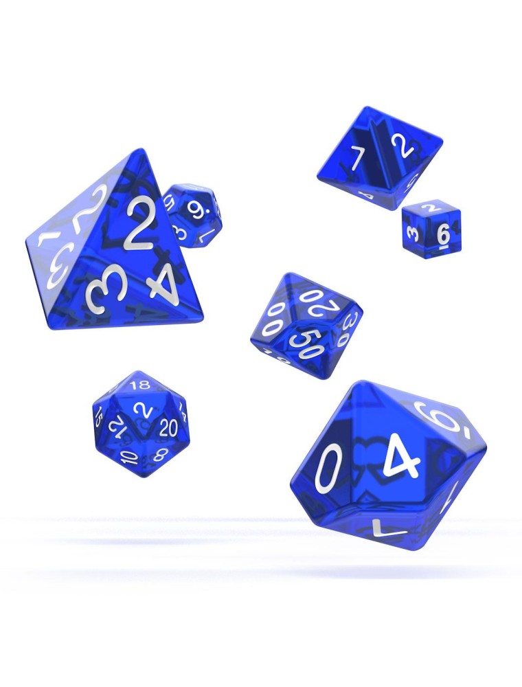 Oakie Doakie Dice RPG Set Translucent - Blue (7) Oakie Doakie Dice