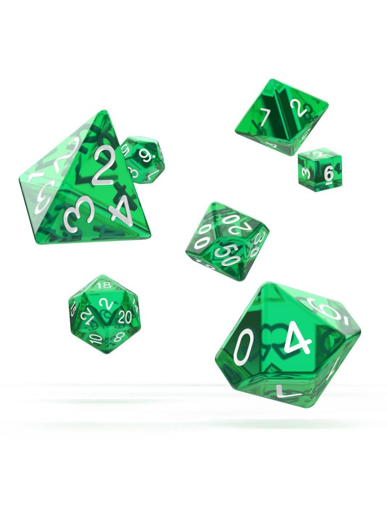 Oakie Doakie Dice RPG Set Translucent - Green (7) Oakie Doakie Dice