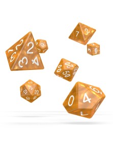 Oakie Doakie Dice RPG Set Marble - Orange (7) Oakie Doakie Dice