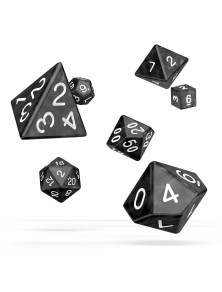 Oakie Doakie Dice RPG Set Marble - Black (7) Oakie Doakie Dice