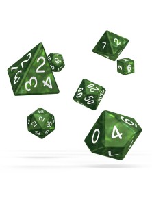 Oakie Doakie Dice RPG Set Marble - Green (7) Oakie Doakie Dice