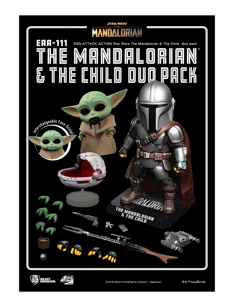 Star Wars Uova Aa Mandalorian & The Bambino Duo Pk Action Figura Beast Kingdom