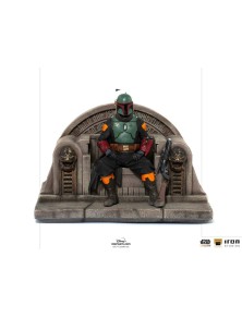 Star Wars The Mandalorian Deluxe Art Scale Statua 1/10 Boba Fett On Throne 18 Cm Iron Studios