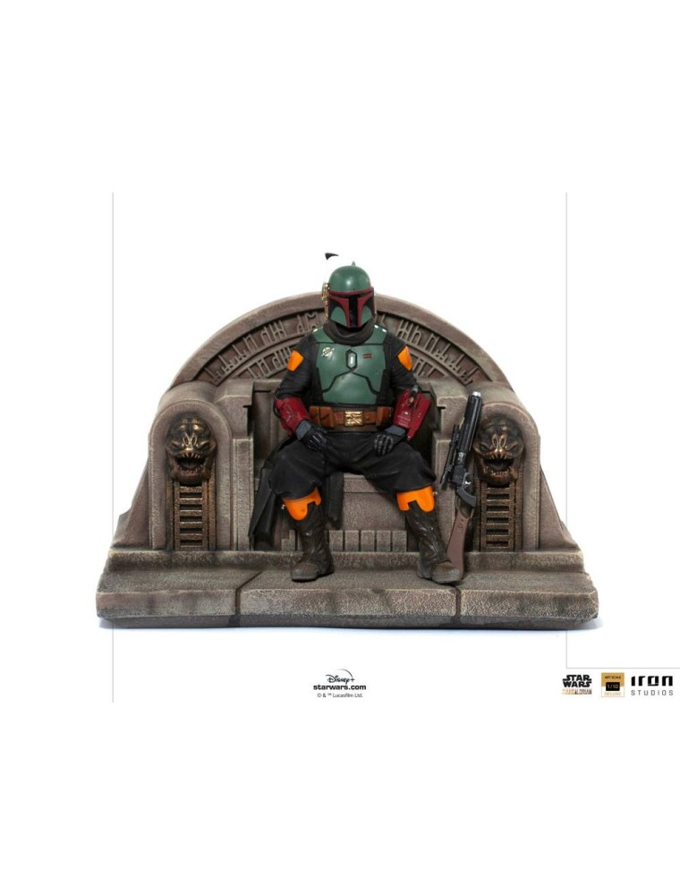 Star Wars The Mandalorian Deluxe Art Scale Statua 1/10 Boba Fett On Throne 18 Cm Iron Studios