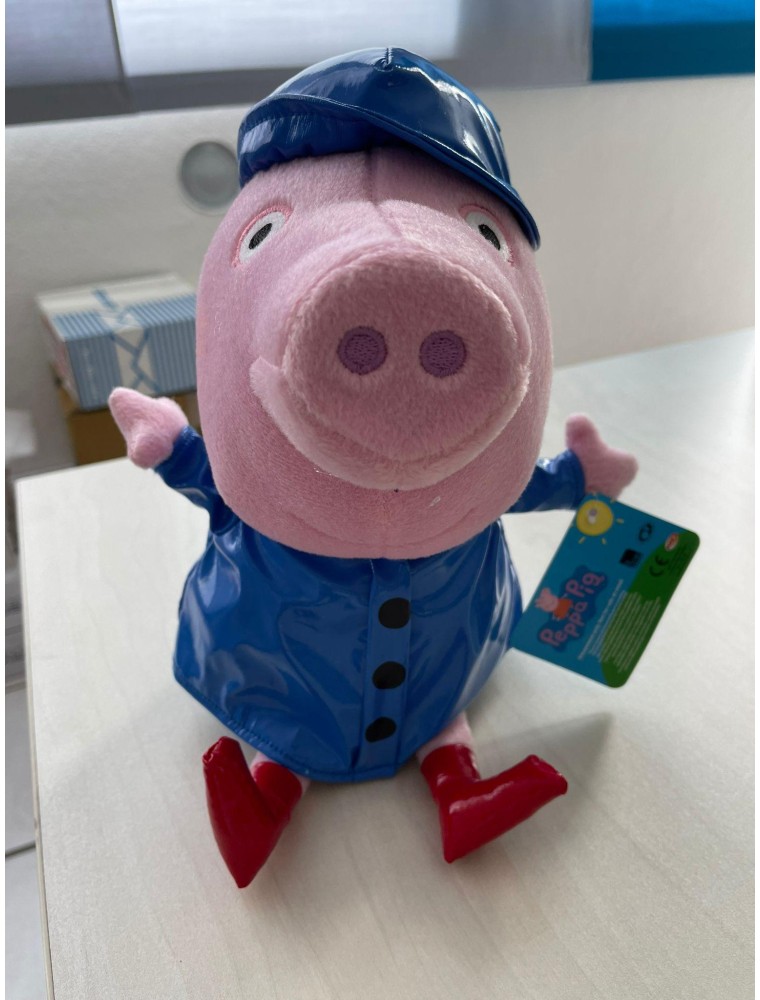 Peppa Pig con Impermeabile Blu 30 cm Peluche Pms