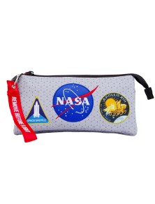 NASA Houston Astuccio Portatutto Triplo HS, Griggio Karactermania