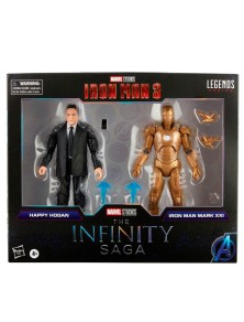 Marvel The Infinity Saga Iron Man 3 Happy Hogan E Iron Man Mark Xxi Set 2 Figures 15cm Hasbro