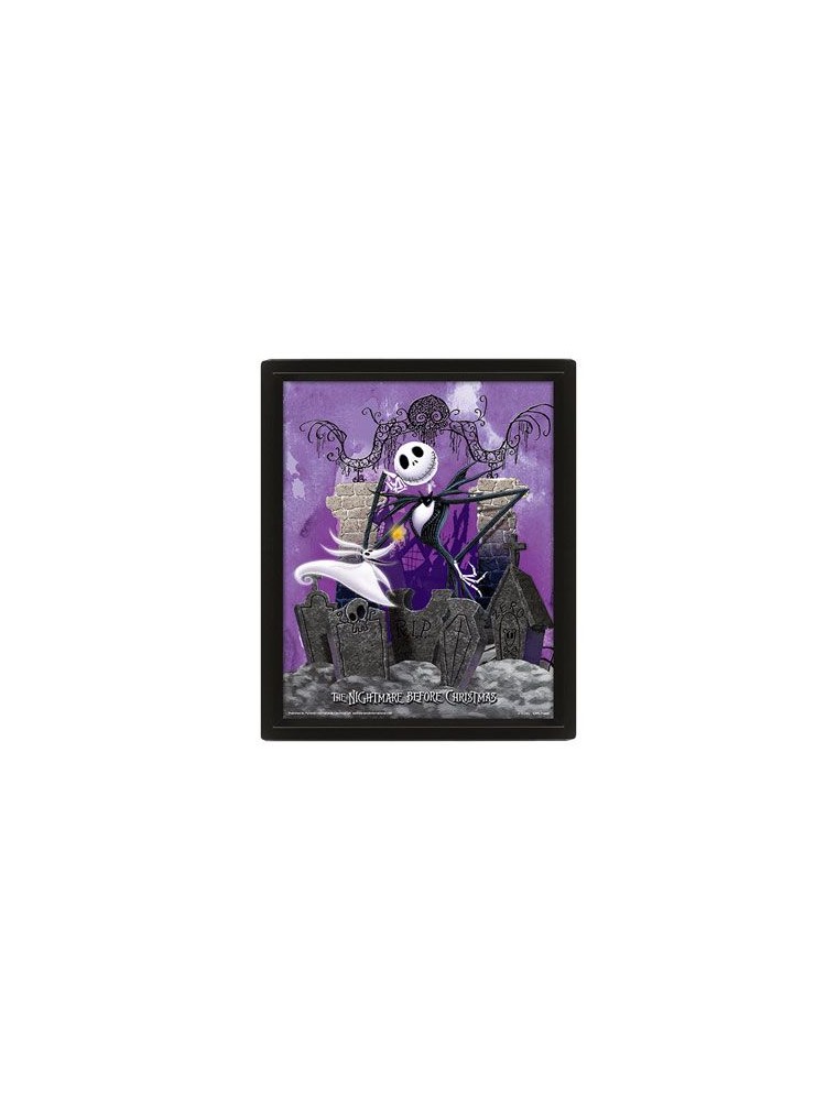 Nightmare Before Christmas Framed 3d Lenticular Poster Pack Graveyard 26 X 20 Cm (3) Pyramid International