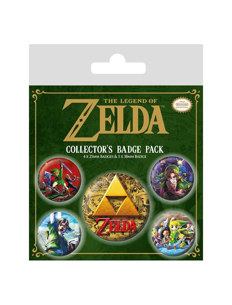 Legend Of Zelda Pin-Back Buttons 5-Pack Classics Pyramid International