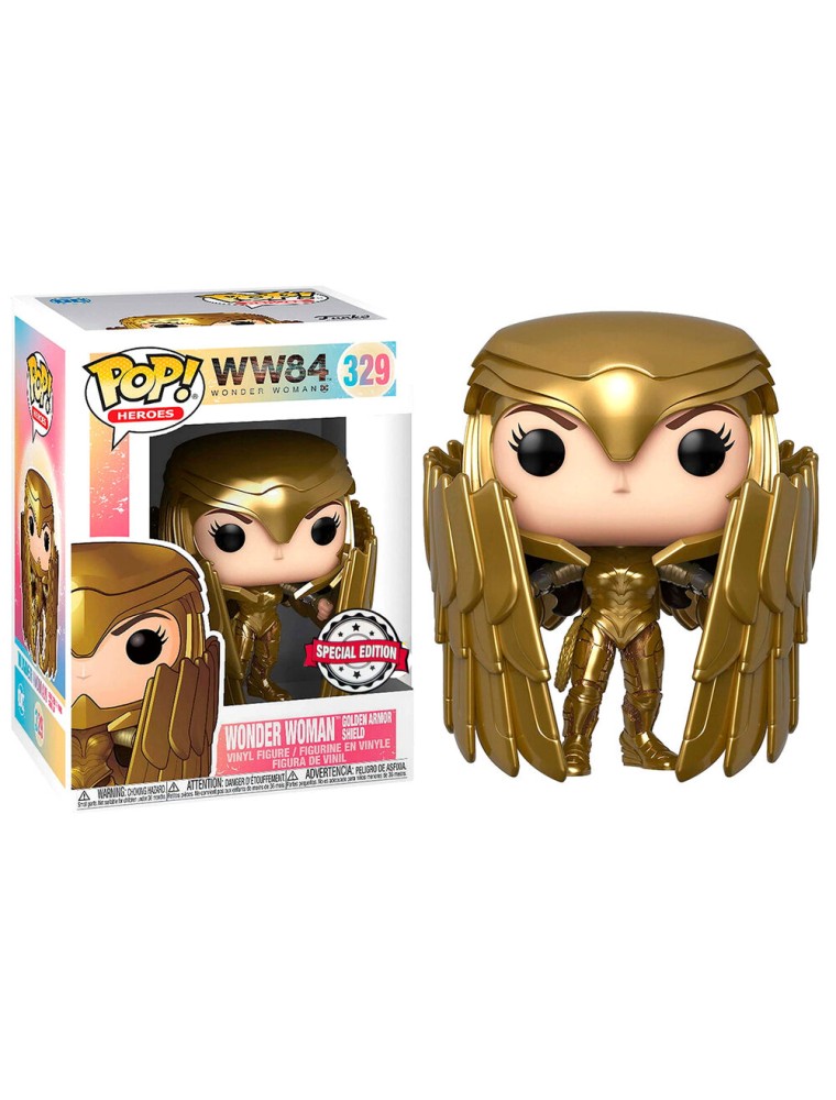 Pop Figura Dc Comics Wonder Woman 84 - Wonder Woman Gold Shield Metallic Esclusiva Funko