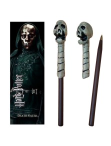 Harry Potter Mangiamorte Skull Wand Pen E Segnalibro Noble Collection