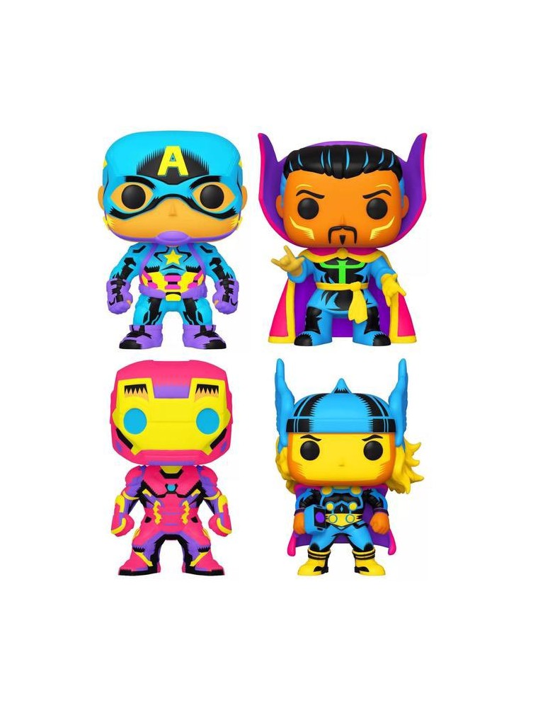 FUNKO POPS MARVEL BLACKLIGHT 4 PACK FIGURES - ACTION