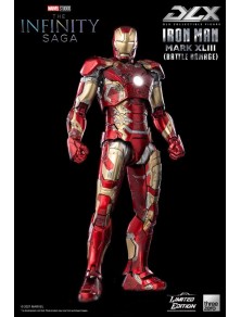 Infinity Saga Dlx Action Figura 1/12 Iron Man Mark 43 (battle Damage) Edizione Limitata 17 Cm Threezero