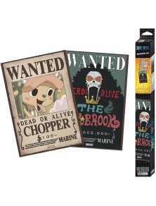 One Piece Set 2 Poster Ricercati "Wanted Brook & Chopper" Chibi 52 x 35 cm Gadget