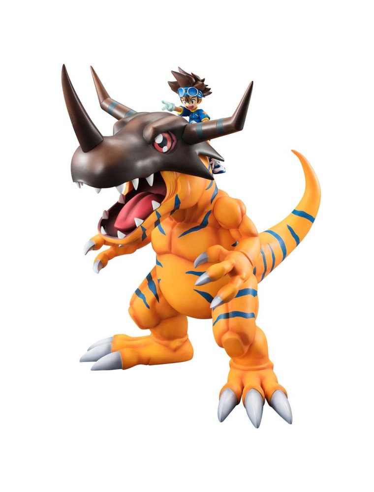 Digimon Adventure G.e.m. Series Pvc Statua Greymon & Taichi 25 Cm Megahouse