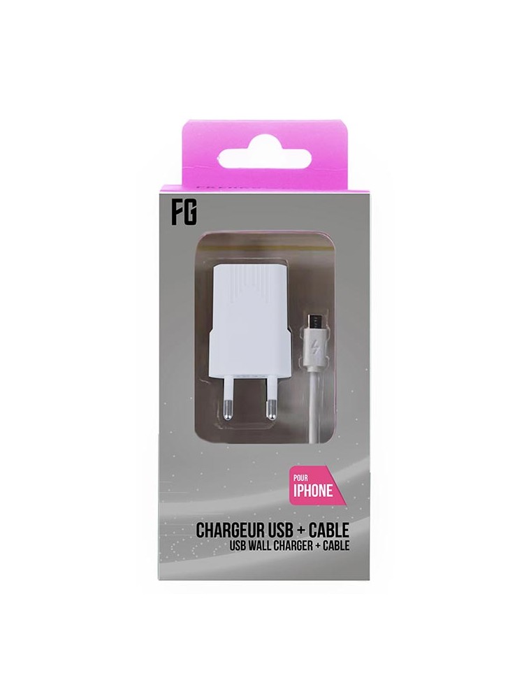 FREAKS ALIMENTATORE AC + CAVO PER IPHONE BIANCO ALIMENTATORI/BATTERIE - MOBILE/TABLET