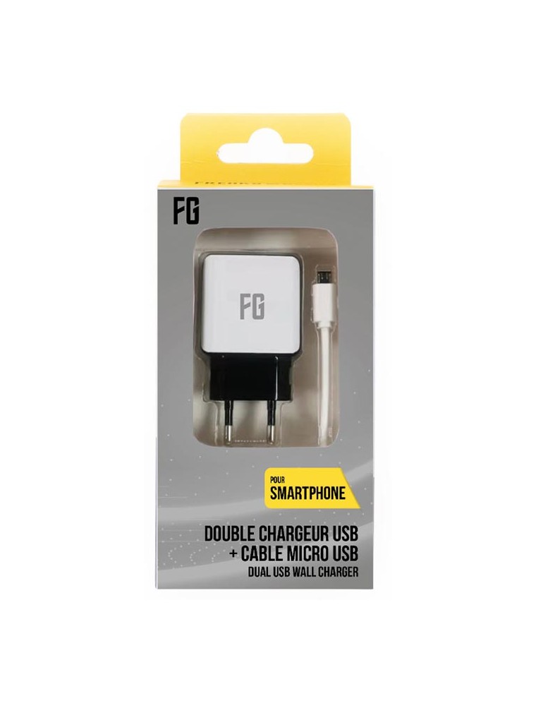 FREAKS ALIMENTATORE AC 2 USB SLOT + CAVO MICRO 1MT ALIMENTATORI/BATTERIE - MOBILE/TABLET