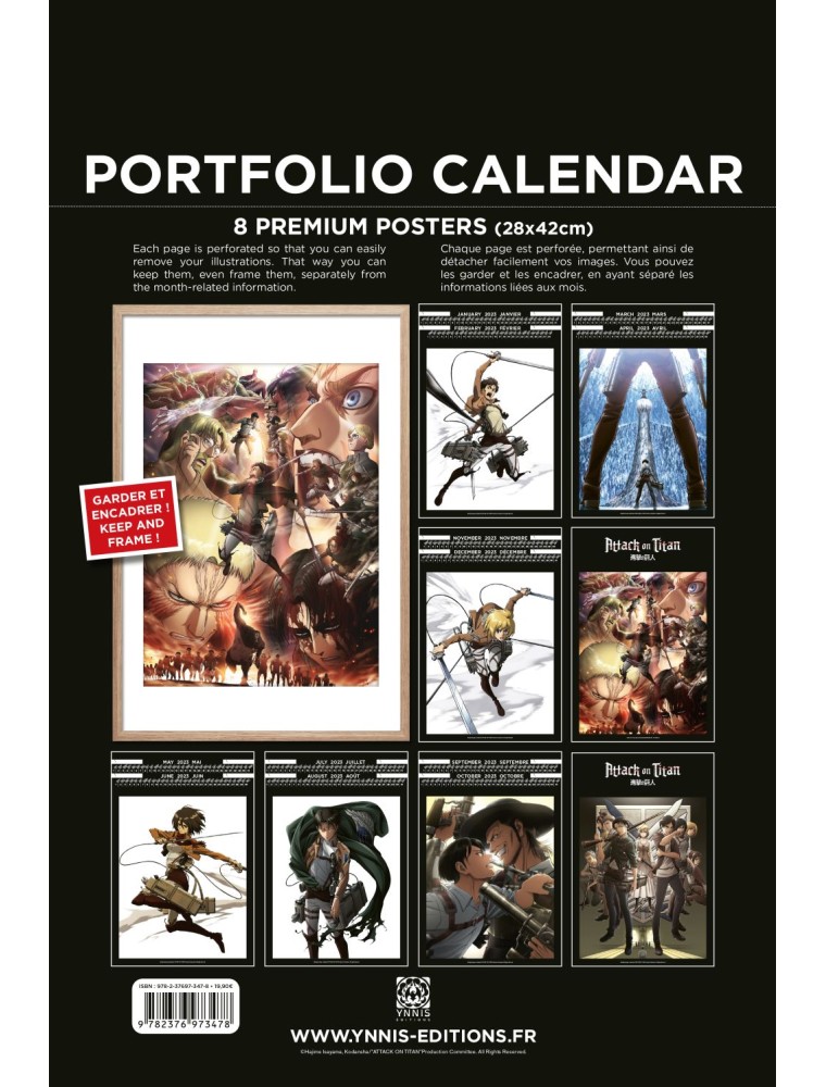 ATTACK ON TITAN 2023 CALENDAR CALENDARIO DO NOT PANIC GAMES