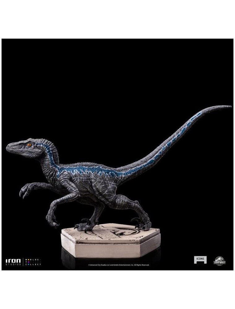 Jw Icons Velociraptor Blue Statua Statua Iron Studios