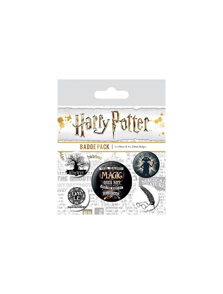 Harry Potter Pin-Back Buttons 5-Pack Symbols Pyramid International