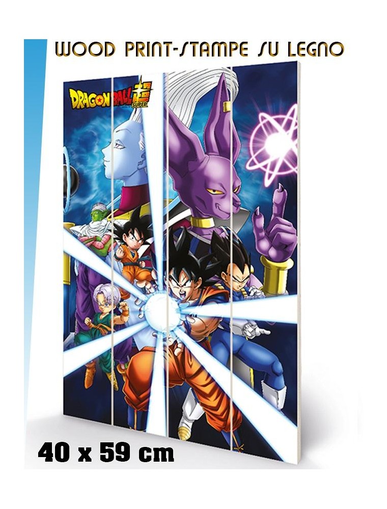 DRAGON BALL GOD DESTRUCTION WOOD PRINT STAMPA SU LEGNO PYRAMID INTERNATIONAL