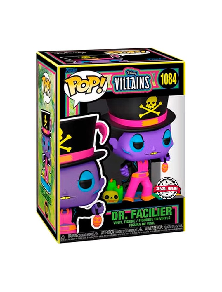 Pop Figura Disney Villains Dr. Facilier Black Light Esclusiva Funko