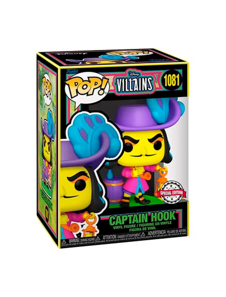 Pop Figura Disney Villains Hook Black Light Esclusiva Funko