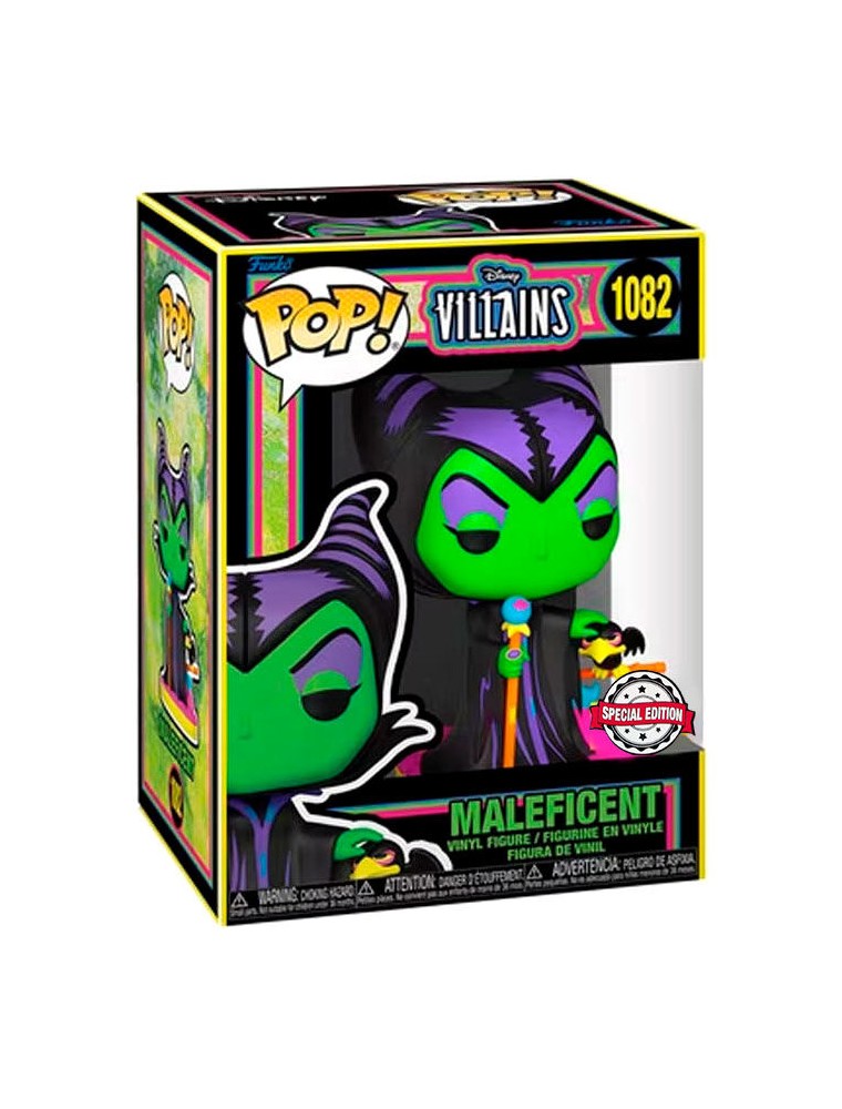 Pop Figura Disney Villains Maleficent Black Light Esclusiva Funko