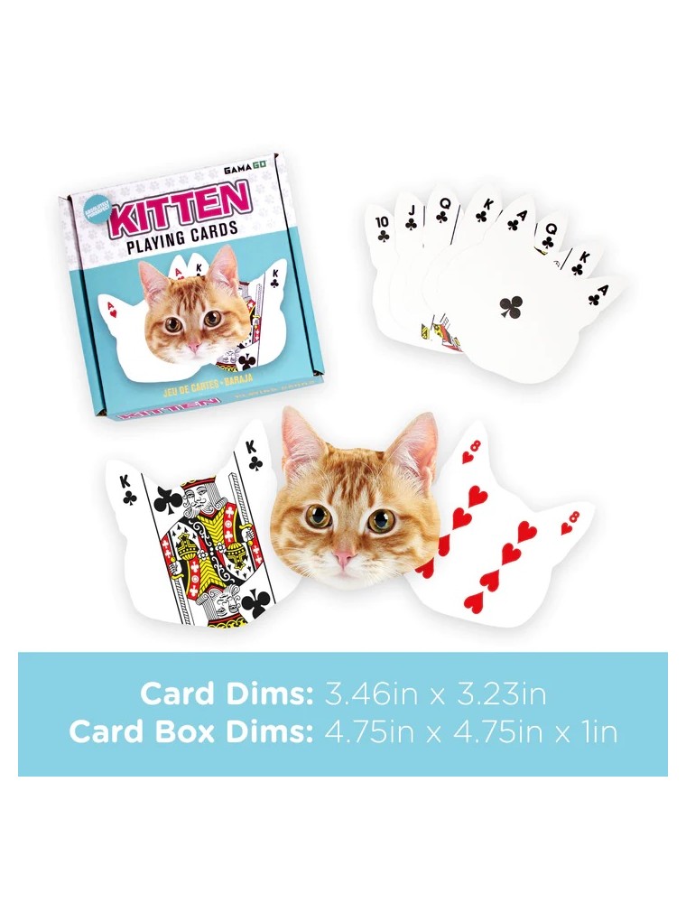 KITTEN SHAPED PLAYING CARDS CARTE DA GIOCO AQUARIUS ENT