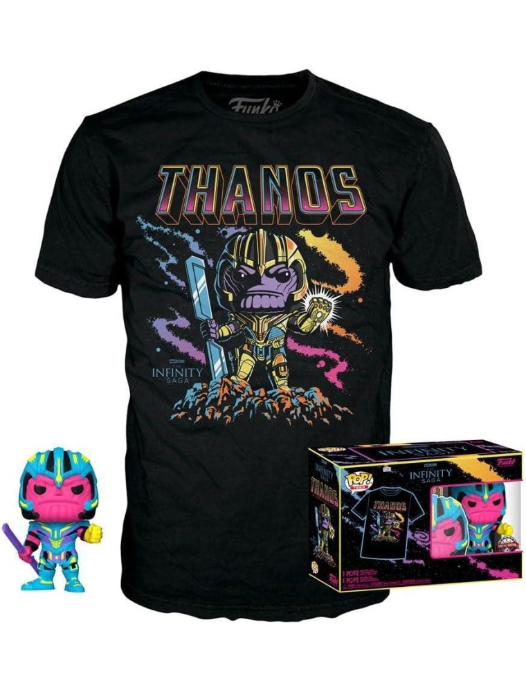 Marvel: Black Light - Pop Funko & Tee Box Thanos 9cm (t-shirt S) Funko Gadget