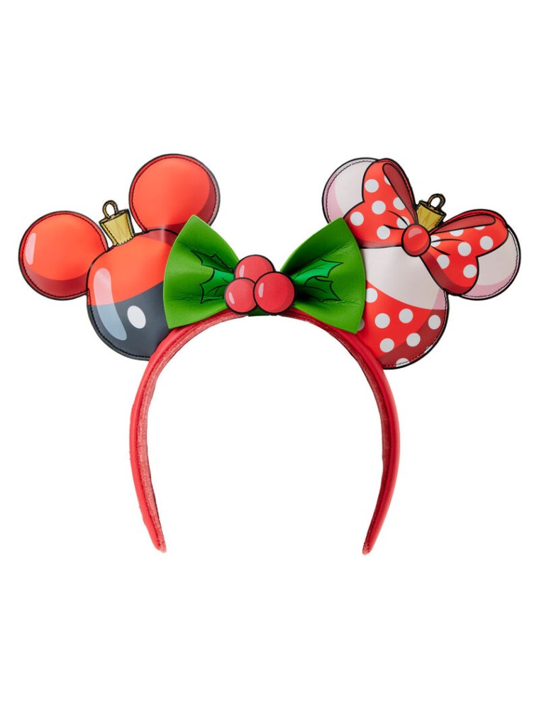 Loungefly Disney Mickey & Minnie Natale Ear Fascia Per Capelli Loungefly