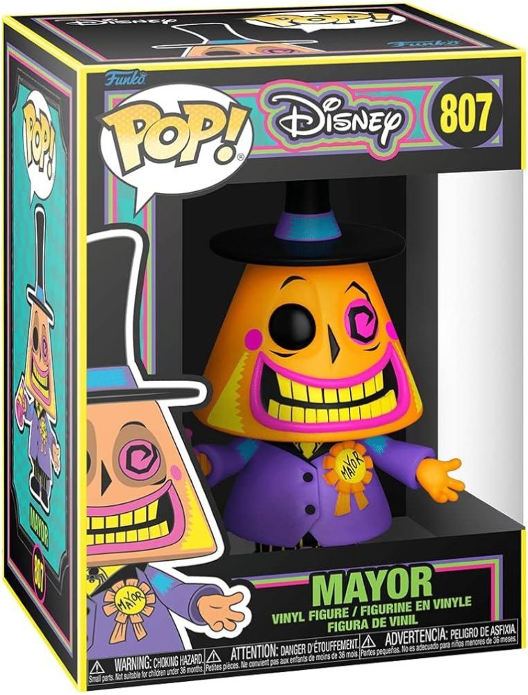 Nightmare Before Christmas: Black Lighting - Pop Funko Vinile Figura 807  Mayor 9cm Funko Figures