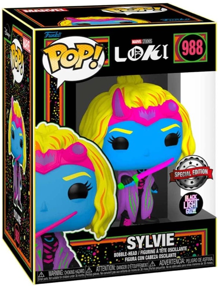 Pop Figura Marvel Loki Silvye Black Light Esclusiva Funko