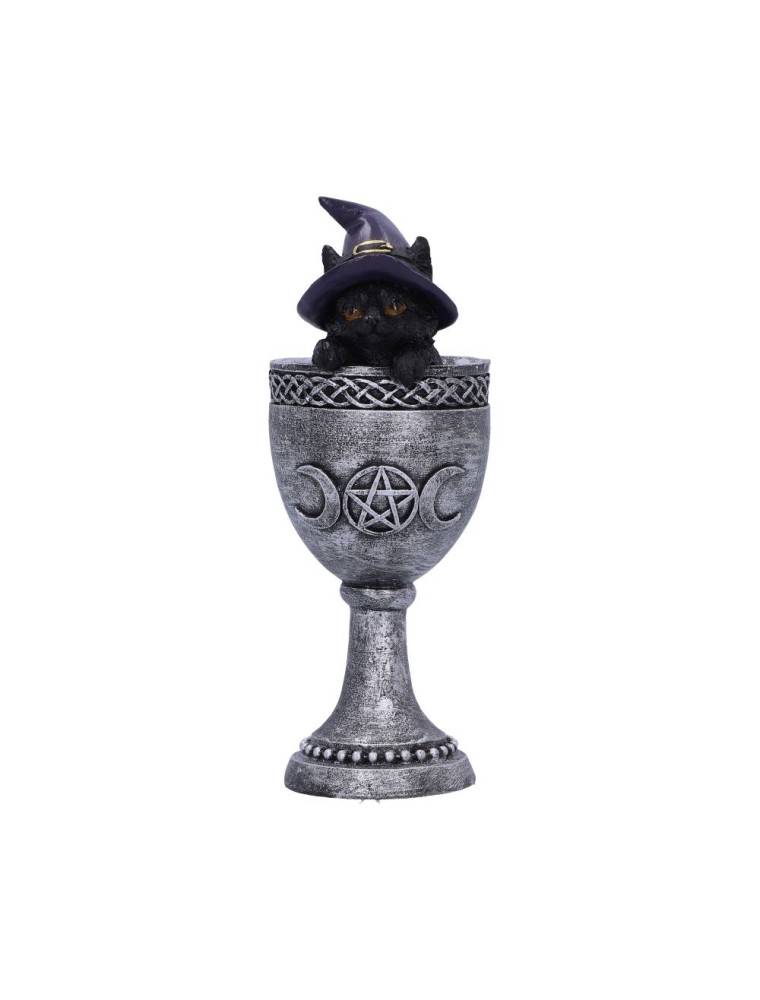 BLACK CAT ORNAMENT COVEN CUP STATUA NEMESIS NOW