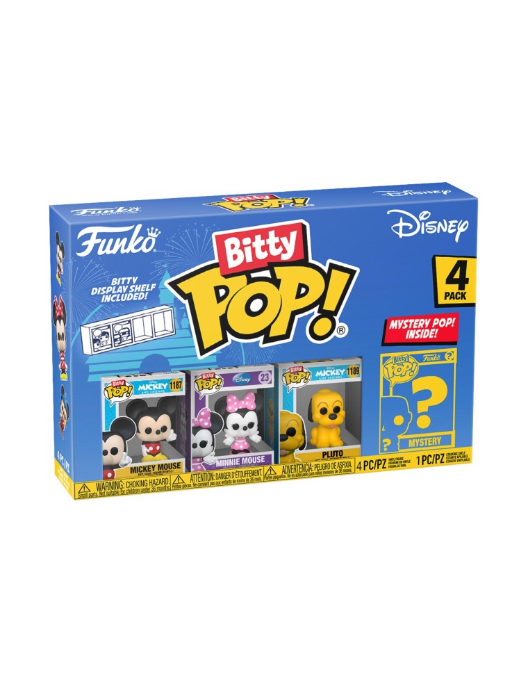 Bitty POP Disney - Mickey Mouse Minnie e Pluto e Personaggio a sorpresa Funko