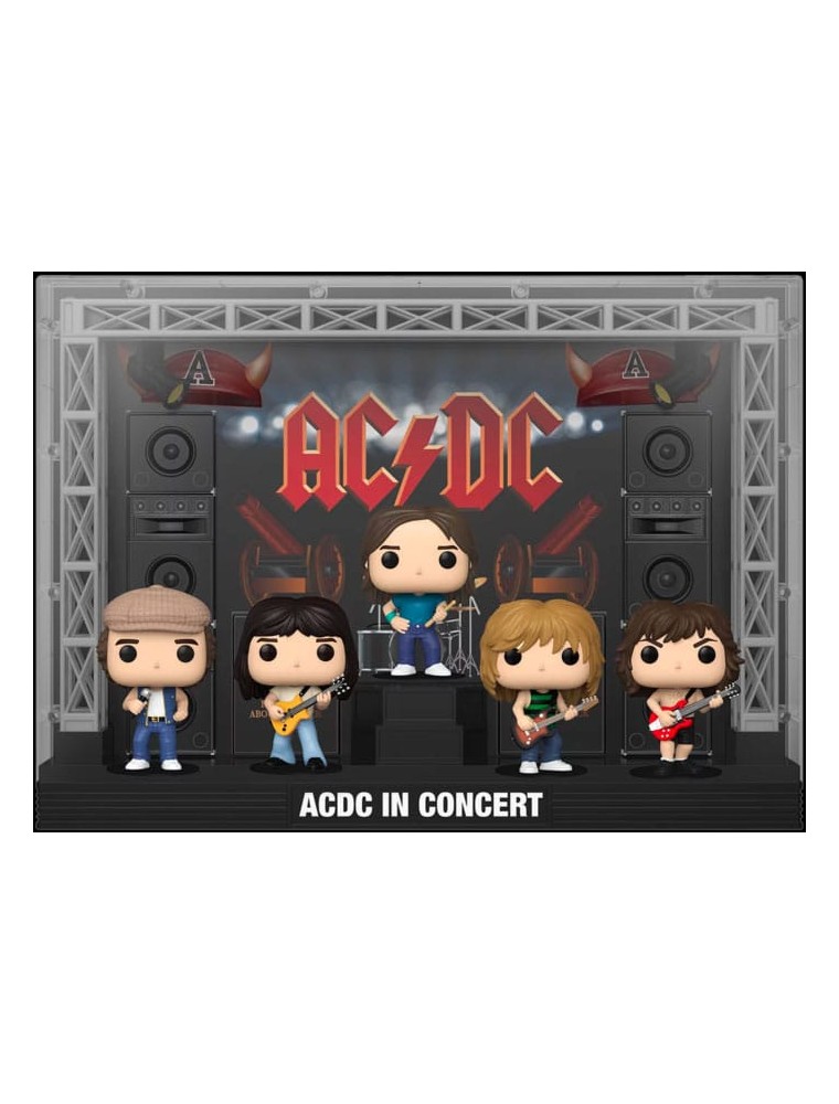 AC/DC Funko Pop Moments Dlx Vinile 5 Figure AC/DC In Concerto 9 Cm