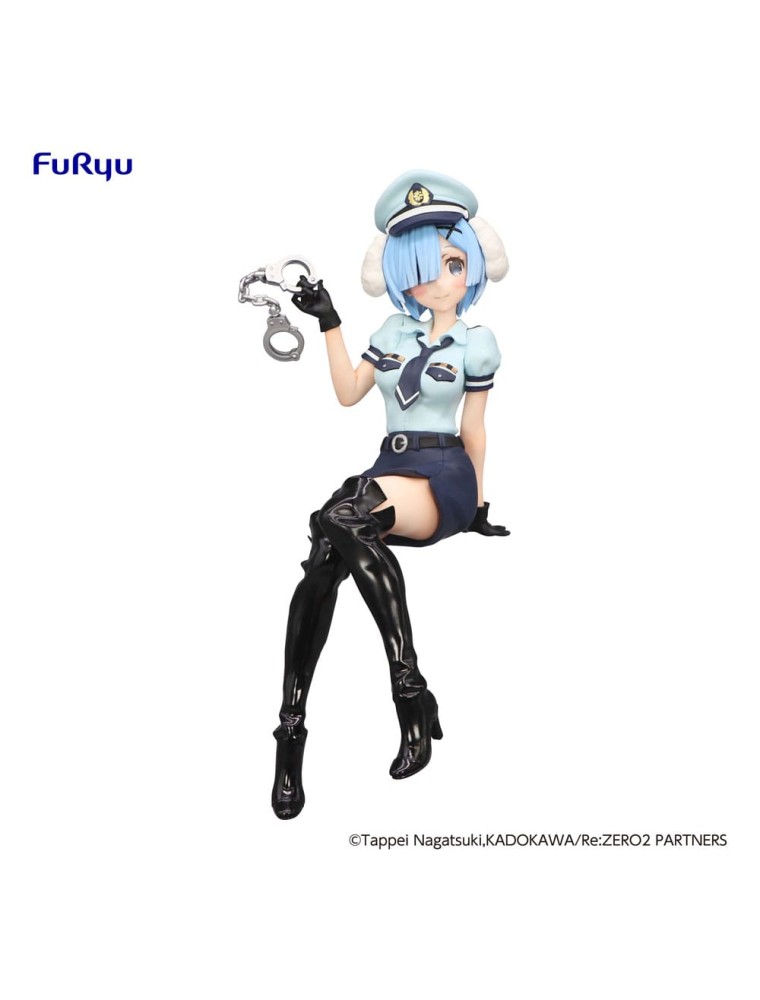 Re:zero Starting Life In Another World Noodle Stopper  Pvc Statua Rem Police Officer Cap Con Dog Ears 14 Cm Furyu