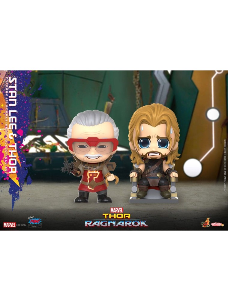 Thor: Ragnarok Cosbaby (S) Mini Figures Stan Lee & Thor 10 Cm Hot Toys