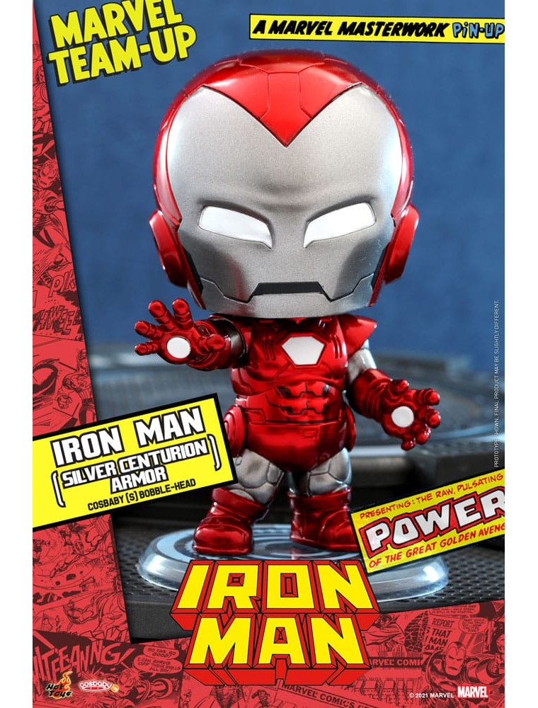 Marvel Comics Cosbaby (s) Mini Figura Iron Man (silver Centurion Armor) 10 Cm Hot Toys