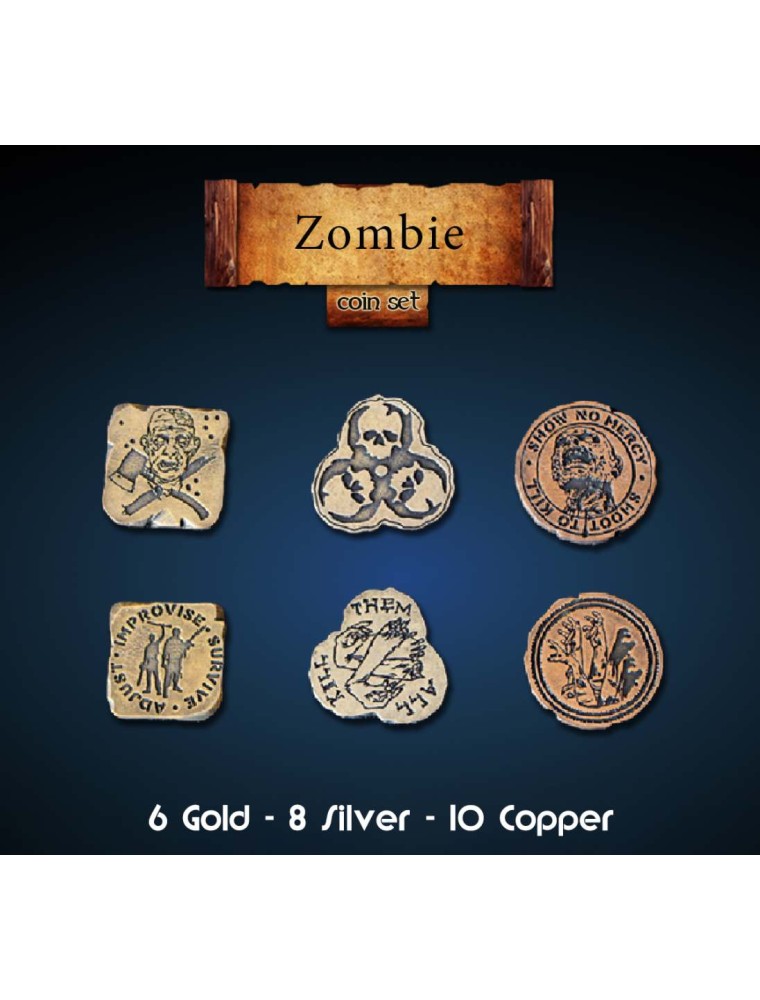 ZOMBIE METAL COINS SET (24) MONETE DM VAULT