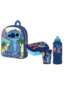 Lilo & Stitch Disney Zaino Basico Bambino + Set Regalo 3 In 1 Accessori