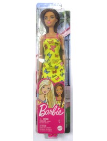 BARBIE TRENDY VESTITO GIALLO CON FARFALLE E CAPELLI CASTANI - GIOCATTOLI VARI