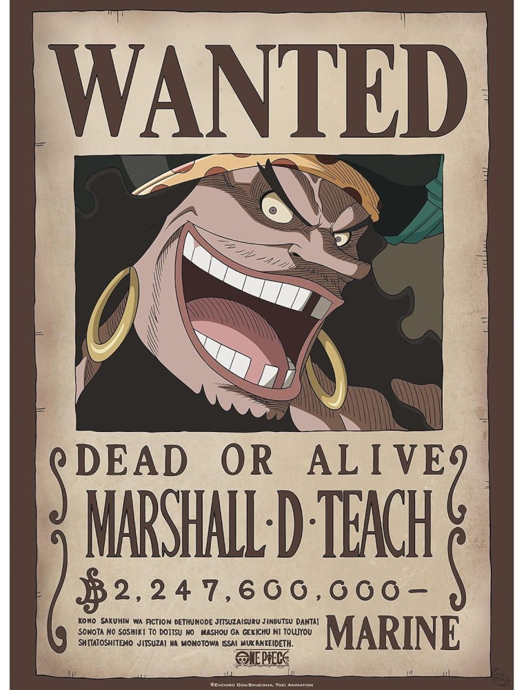 One Piece - Poster Ricercato "Wanted Blackbeard" 52 x 38 cm AbyStyle