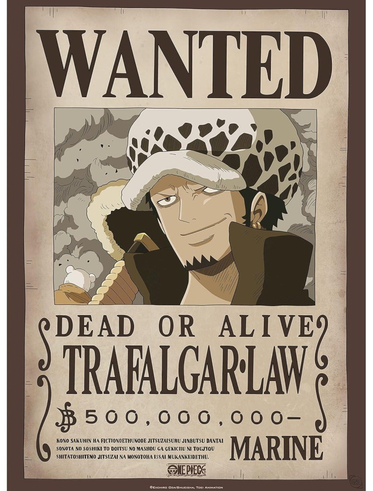 One Piece - Poster Ricercata "Wanted Trafalgar Law" 52 x 38 cm AbyStyle