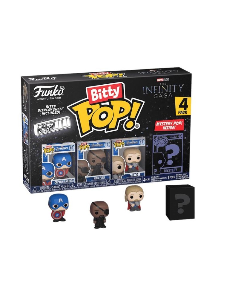 Avengers Bitty Funko Pop Figura Captain America Nick Fury Thor + Sorpresa 2,5 Cm